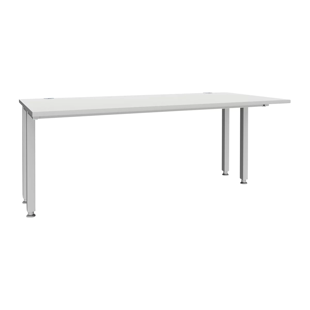 Schäfer Shop Genius bureau MODENA FLEX, 4-poots vierkante buis, verkorte zijpanelen, B 1800 mm, lichtgrijs