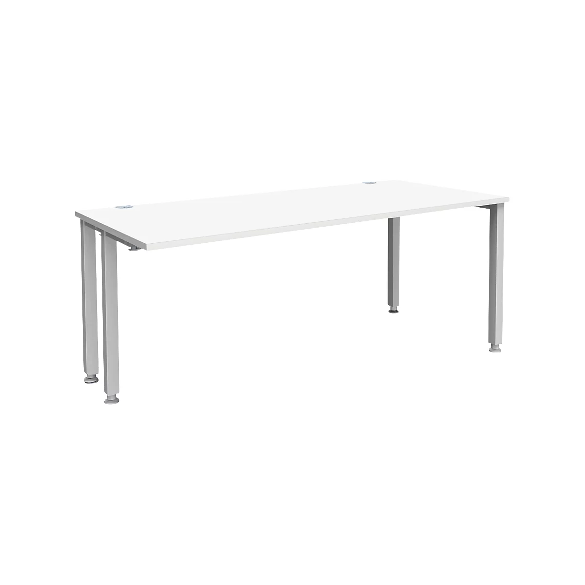 Schäfer Shop Genius bureau MODENA FLEX, 4-poots vierkante buis, verkorte zijpanelen, B 1800 mm, wit