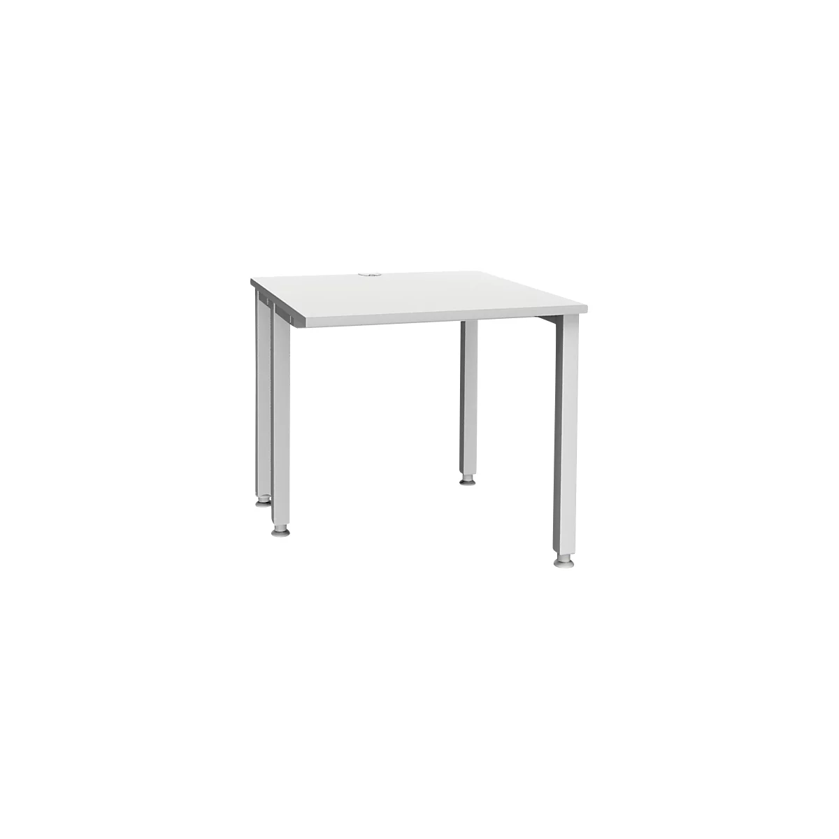 Schäfer Shop Genius bureau MODENA FLEX, 4-poots vierkante buis, verkorte zijpanelen, B 800 mm, lichtgrijs