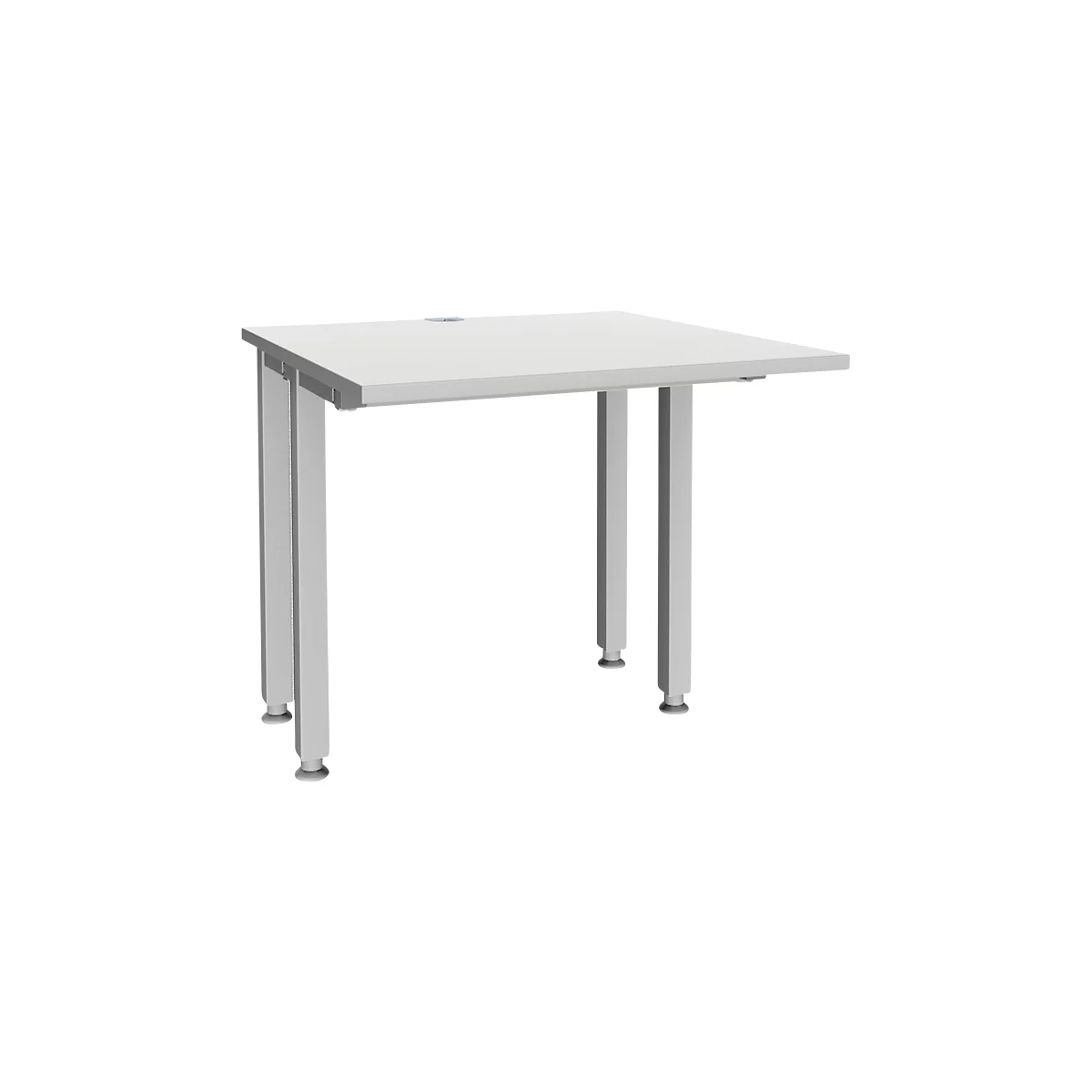 Schäfer Shop Genius bureau MODENA FLEX, 4-poots vierkante buis, verkorte zijpanelen, B 800 mm, lichtgrijs