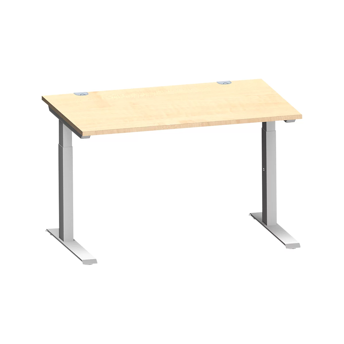 Schäfer Shop Genius bureau MODENA FLEX, C-voet rechthoekige buis, B 1200 x D 800 mm, ahorn/wit aluminium
