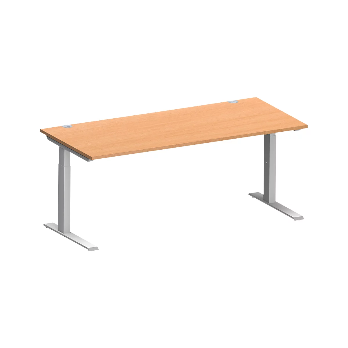 Schäfer Shop Genius bureau MODENA FLEX, C-voet rechthoekige buis, B 1800 x D 800 mm, beuken/wit aluminium