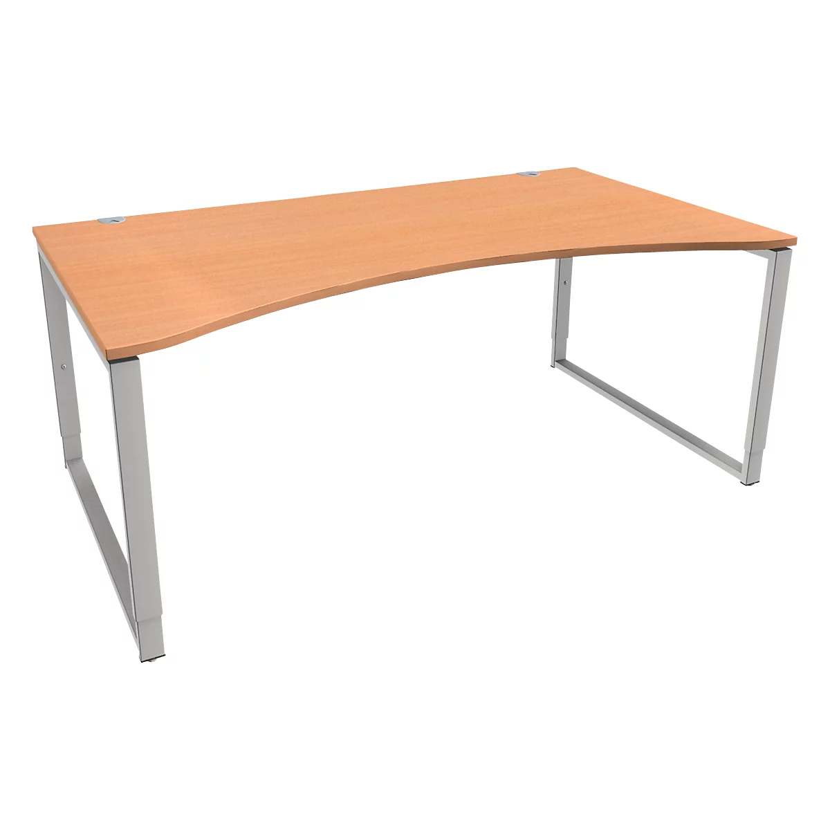 Schäfer Shop Genius Bureau MODENA FLEX, met cockpitplaat, poten, B 1800 mm, beuken/wit aluminium, met cockpitplaat en poten 