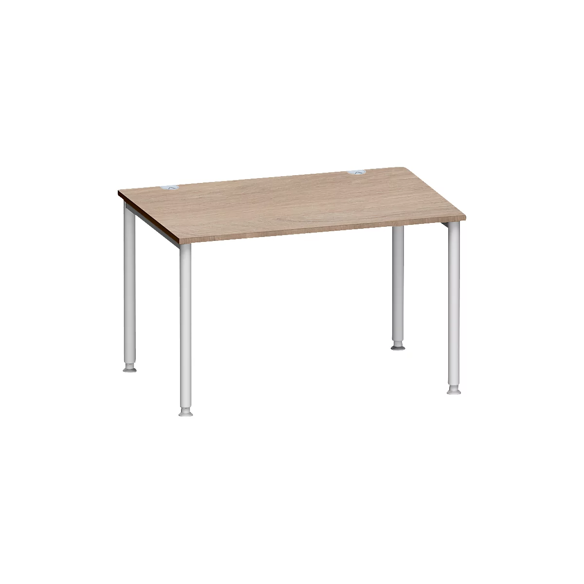 Schäfer Shop Genius Bureau MODENA FLEX, tube rond à 4 pieds, L 1200 x P 800 mm, chêne/alu blanc