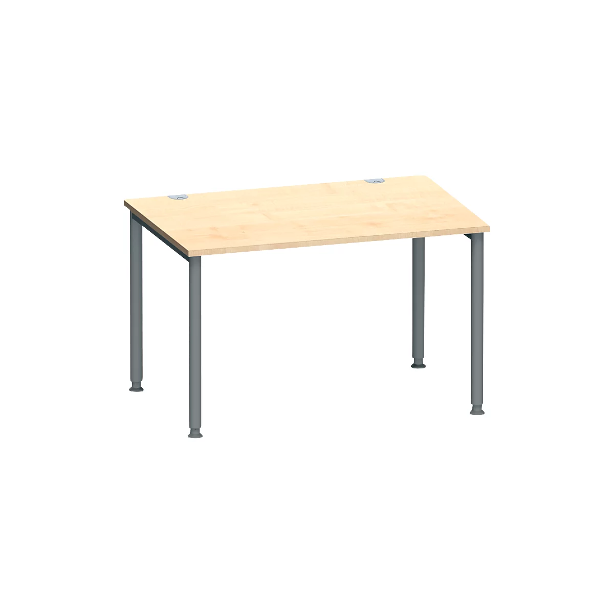 Schäfer Shop Genius Bureau MODENA FLEX, tube rond à 4 pieds, L 1200 x P 800 mm, érable/anthracite