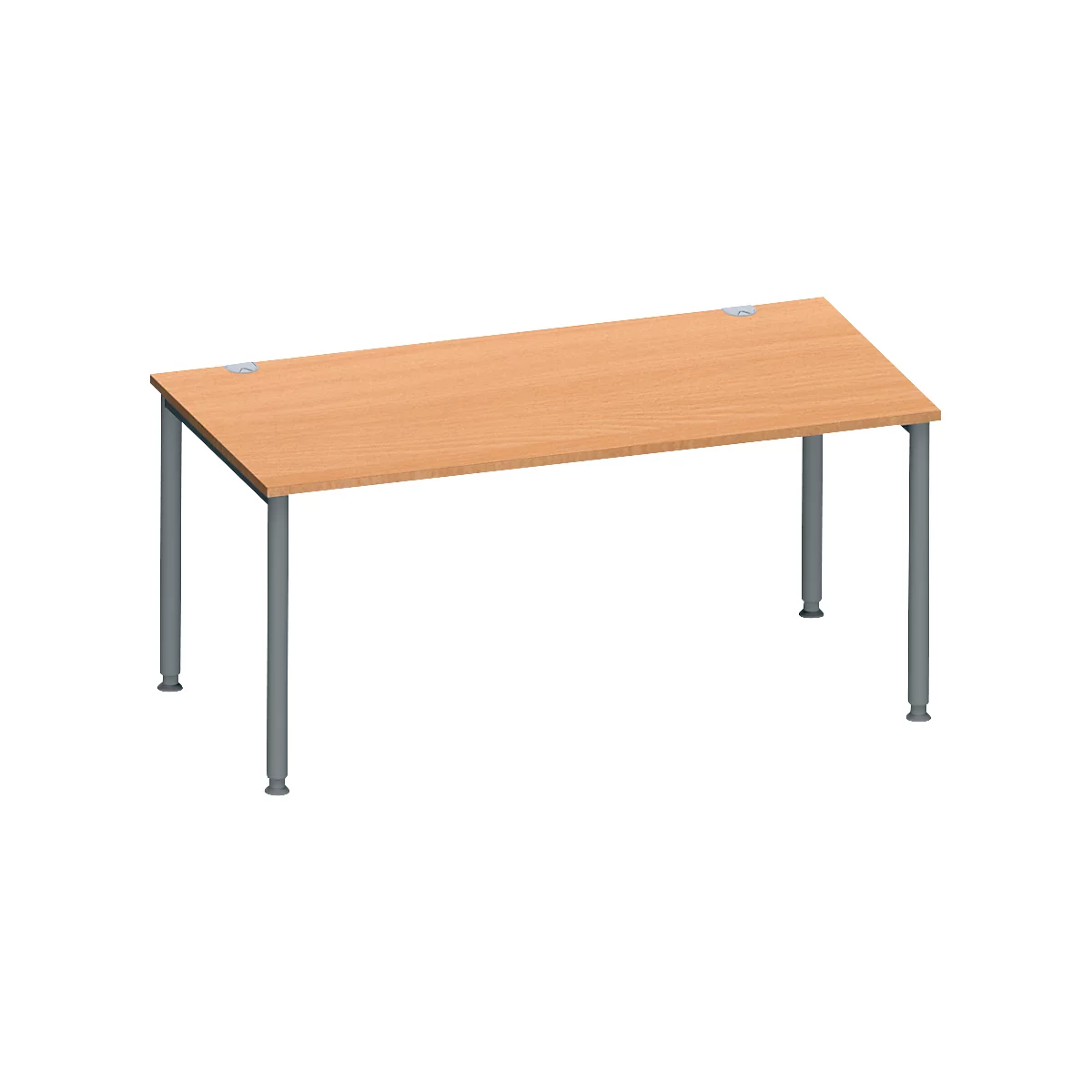 Schäfer Shop Genius Bureau MODENA FLEX, tube rond à 4 pieds, L 1600 x P 800 mm, hêtre/anthracite