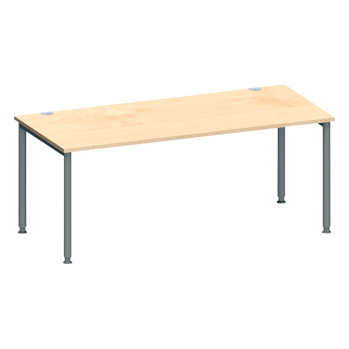 Schäfer Shop Genius Bureau MODENA FLEX, tube rond à 4 pieds, L 1800 x P 800 mm, érable/anthracite
