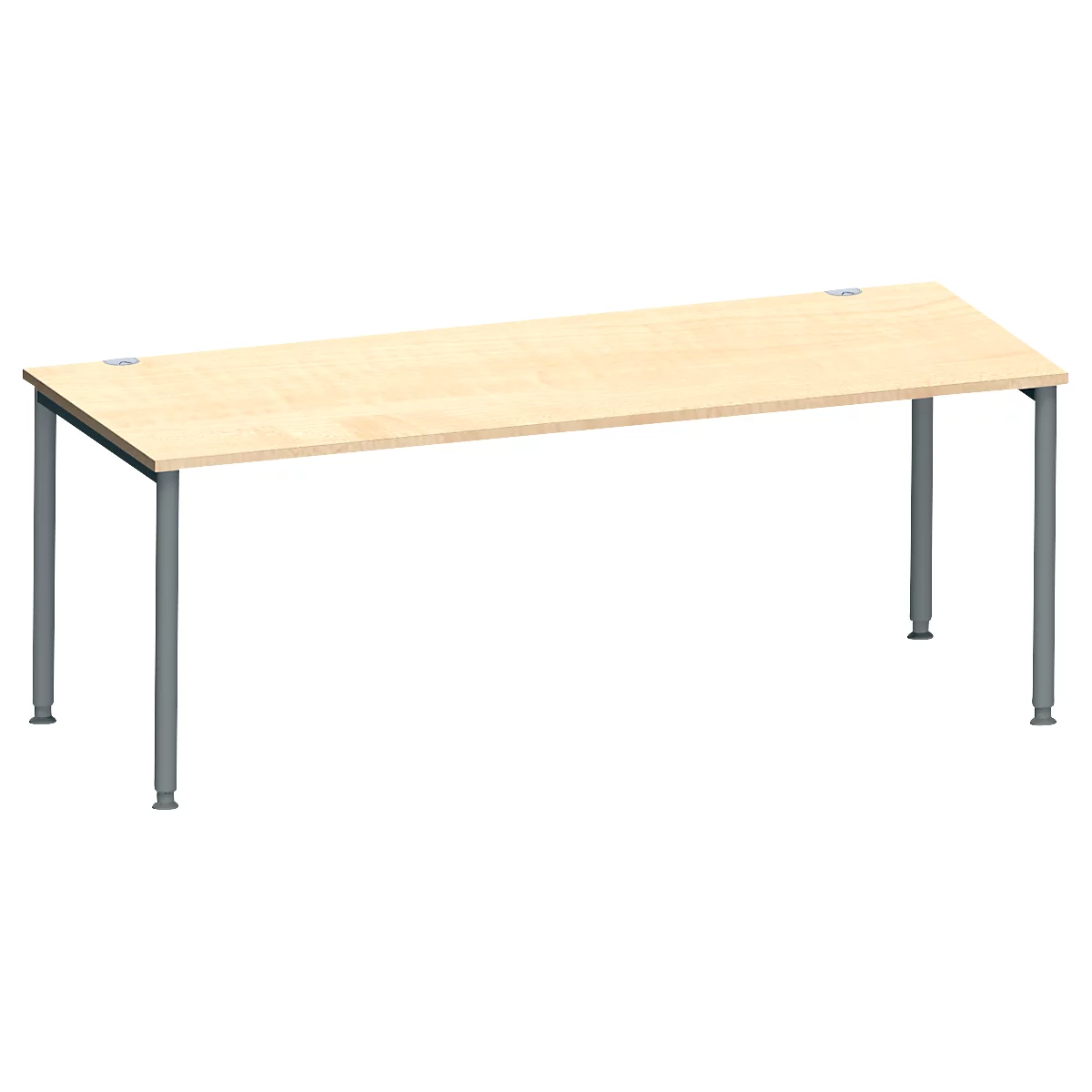 Schäfer Shop Genius Bureau MODENA FLEX, tube rond à 4 pieds, L 2000 x P 1000 mm, érable/anthracite