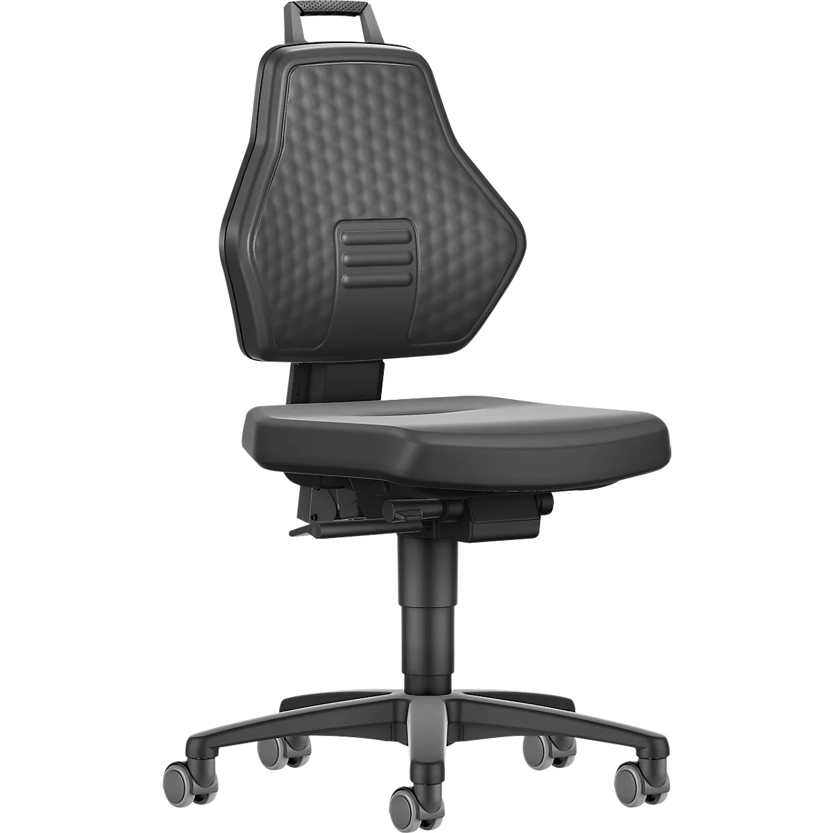 Schäfer Shop Genius bureaustoel, zonder armleuningen, auto-synchroonmechanisme, dubbele wielen, kunstleer, zwart