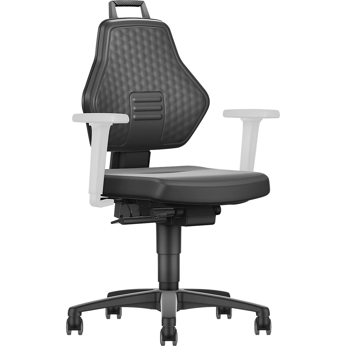 Schäfer Shop Genius bureaustoel, zonder armleuningen, auto-synchroonmechanisme, dubbele wielen, kunstleer, zwart