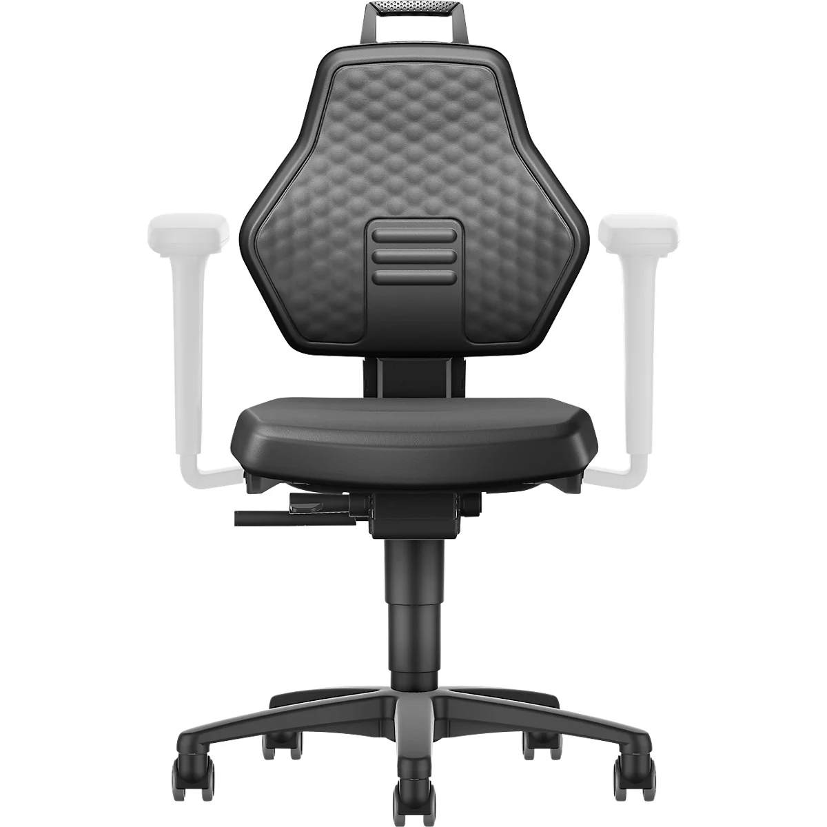 Schäfer Shop Genius bureaustoel, zonder armleuningen, auto-synchroonmechanisme, dubbele wielen, kunstleer, zwart