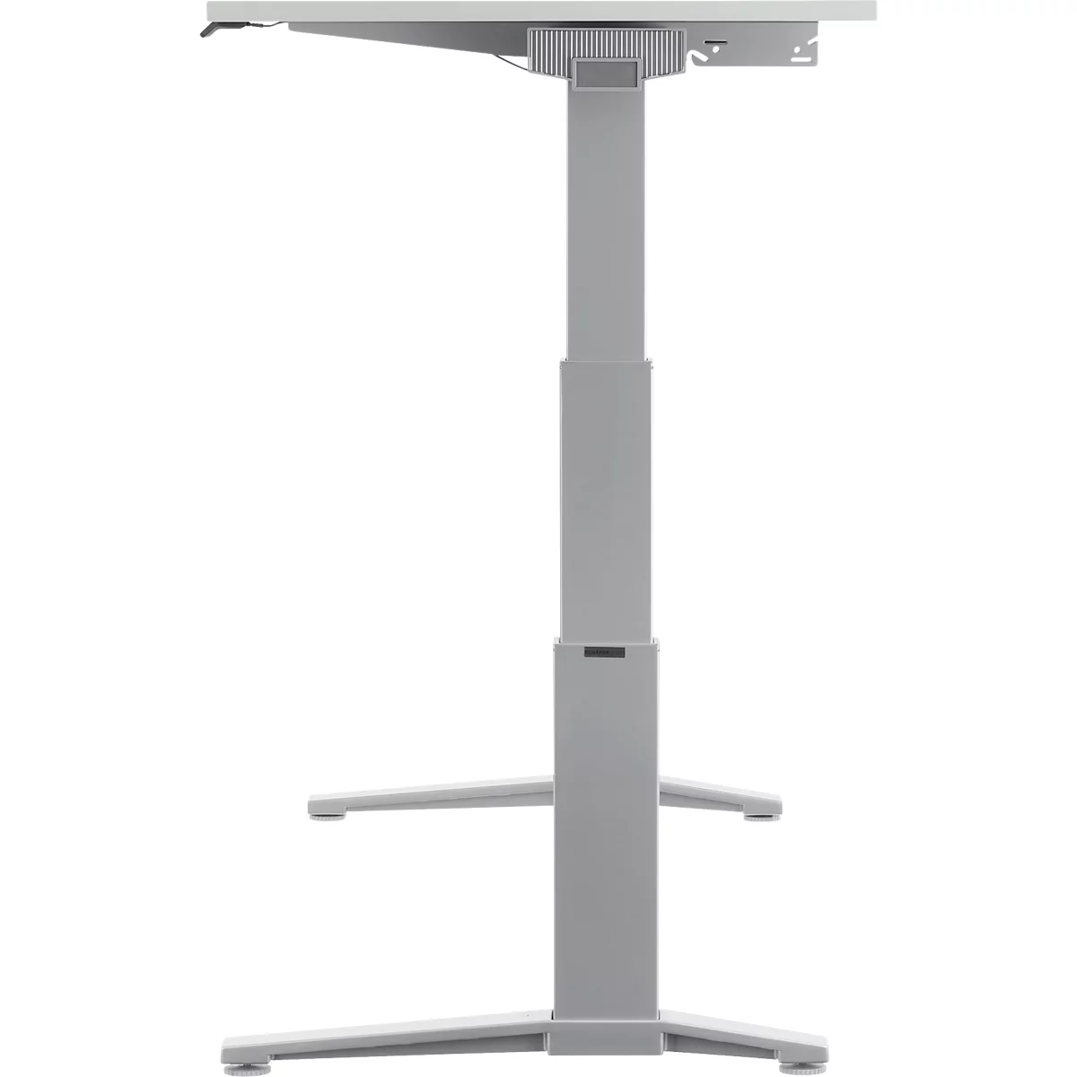 Schäfer Shop Genius Bureautafel PLANOVA ergoSTYLE, C-poot, rechthoek, tweetraps elektr. in hoogte verstelbaar, B 2000 mm, lichtgrijs/blank aluminium 