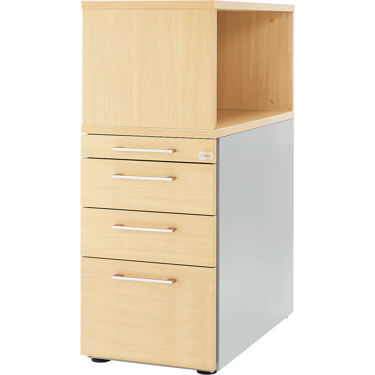 Schäfer Shop Genius Caisson d'appoint avec armoire étagères à poser, verrouillable, poignée 2, érable 