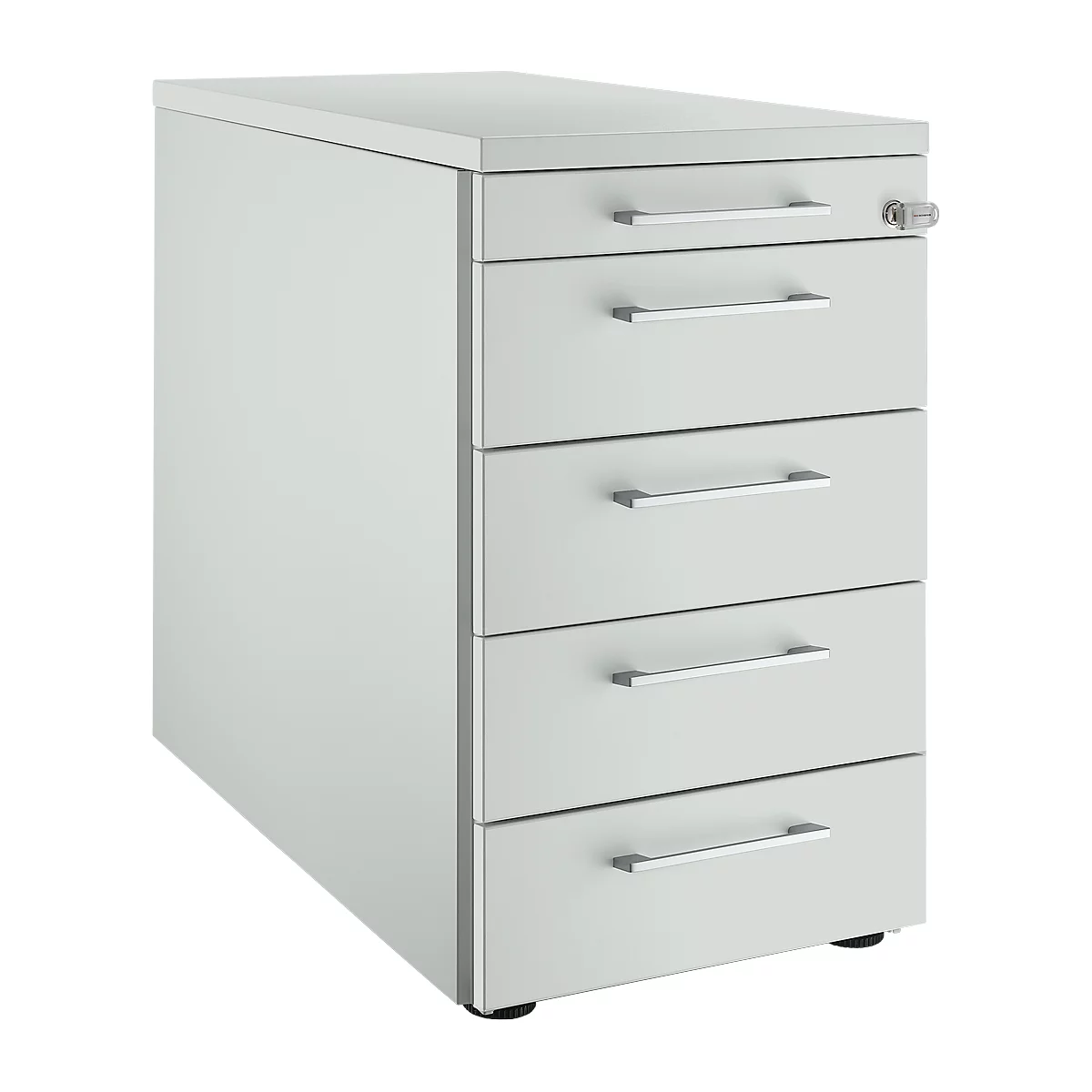 Schäfer Shop Genius Caisson fixe 13333, avec poignée angulaire, l. 435 x H 717 mm, gris clair/gris clair/gris clair 