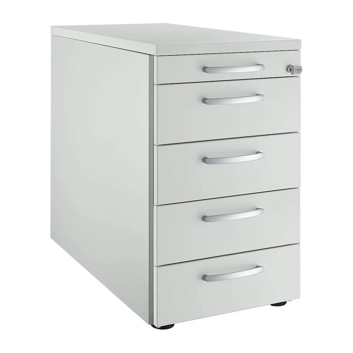 Schäfer Shop Genius Caisson fixe 13333, avec poignée incurvée, l. 435 x H 717 mm, gris clair/gris clair 