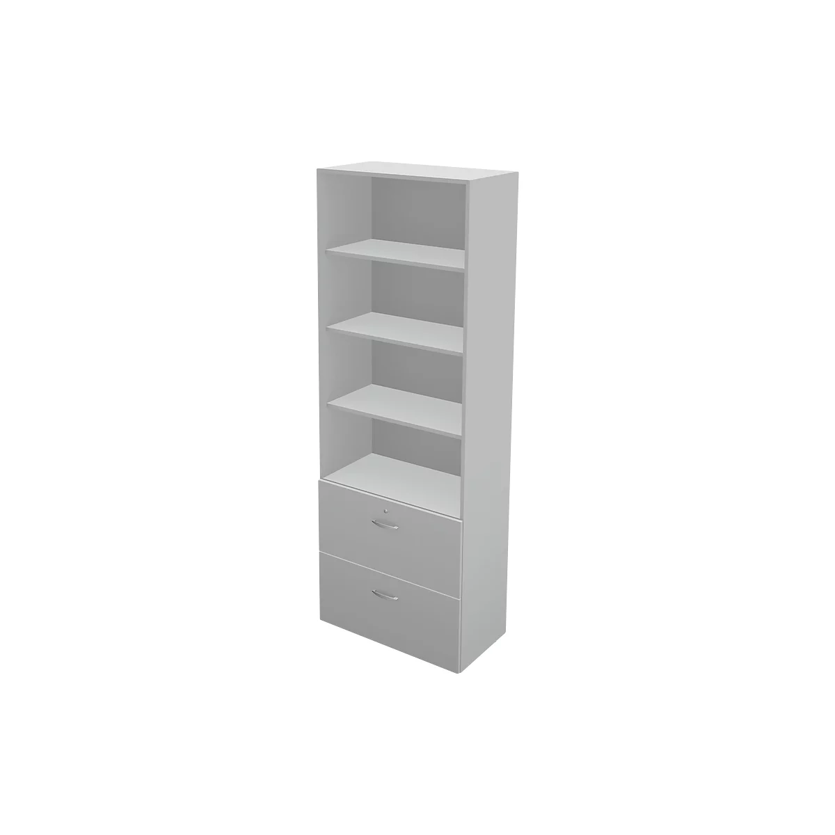 Schäfer Shop Genius Combi-hangmappenkast - open rek TETRIS WALL, B 800 x D 440 x H 2250 mm lichtgrijs