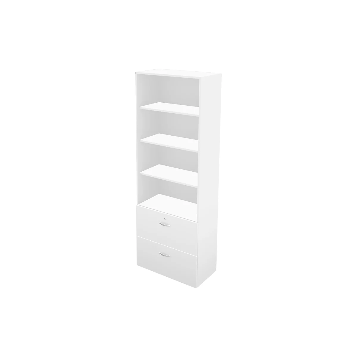 Schäfer Shop Genius Combi-hangmappenkast - open rek TETRIS WALL, B 800 x D 440 x H 2250 mm wit
