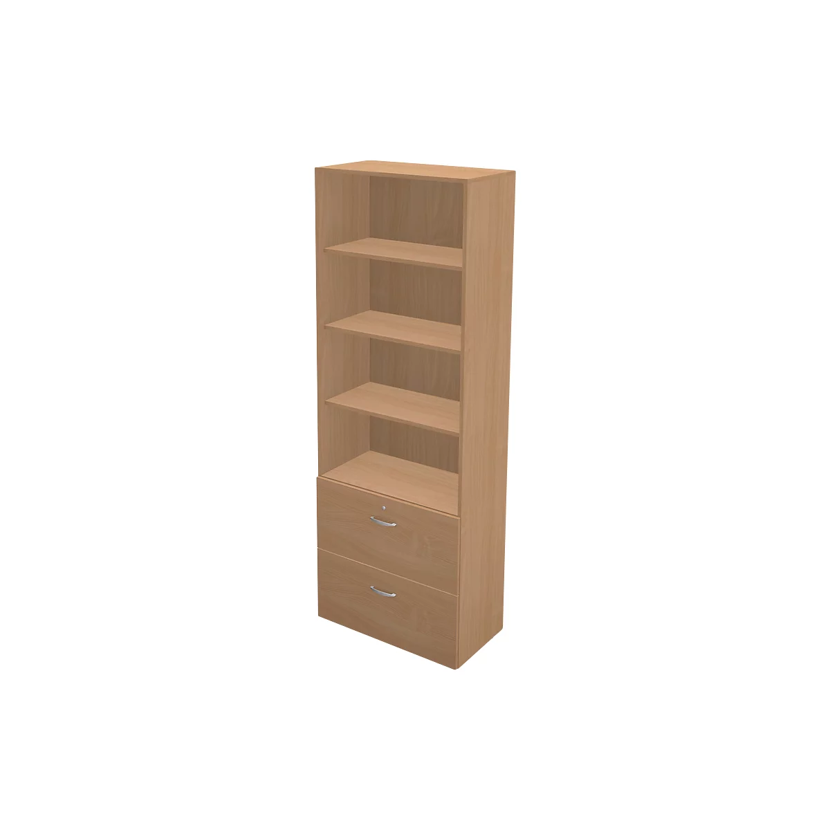 Schäfer Shop Genius Combinaison étagère-armoire à dossiers suspendus TETRIS WALL, l. 800 x P 440 x H 2250 mm, coloris hêtre