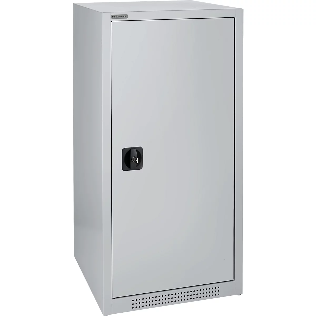 Schäfer Shop Genius draaideurkast FS, staal, met ventilatieopeningen, B 545 x D 420 x H 1105 mm, 3 OH, alu wit RAL 9006/blank aluminium RAL 9006, tot 250 kg