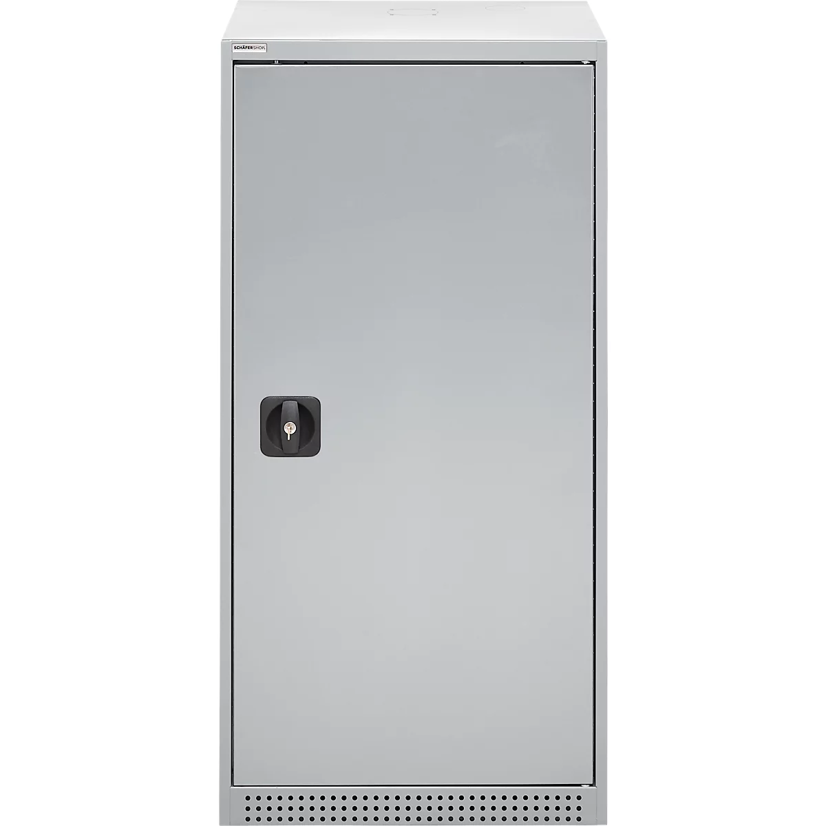 Schäfer Shop Genius draaideurkast FS, staal, met ventilatieopeningen, B 545 x D 420 x H 1105 mm, 3 OH, alu wit RAL 9006/blank aluminium RAL 9006, tot 250 kg
