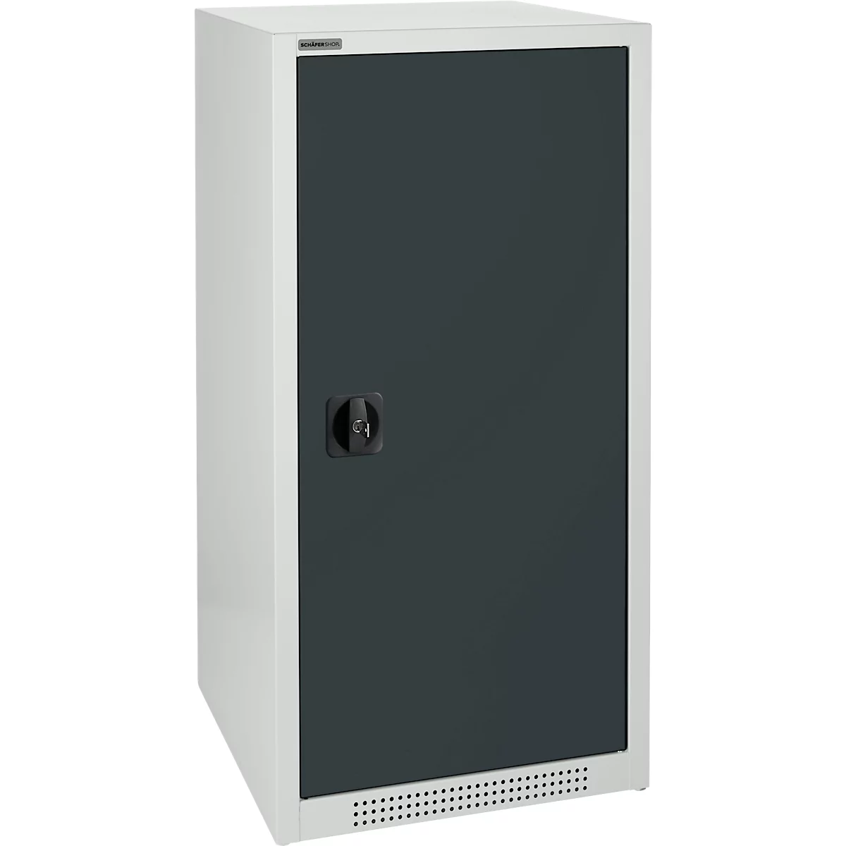 Schäfer Shop Genius draaideurkast FS, staal, met ventilatieopeningen, B 545 x D 420 x H 1105 mm, 3 OH, lichtgrijs RAL 7035/antracietgrijs RAL 7016, tot 250 kg