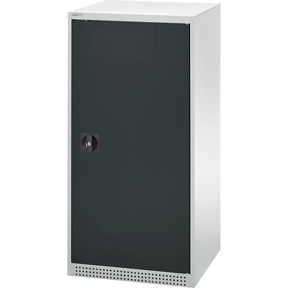 Schäfer Shop Genius draaideurkast FS, staal, met ventilatieopeningen, B 545 x D 420 x H 1105 mm, 3 OH, lichtgrijs RAL 7035/antracietgrijs RAL 7016, tot 250 kg