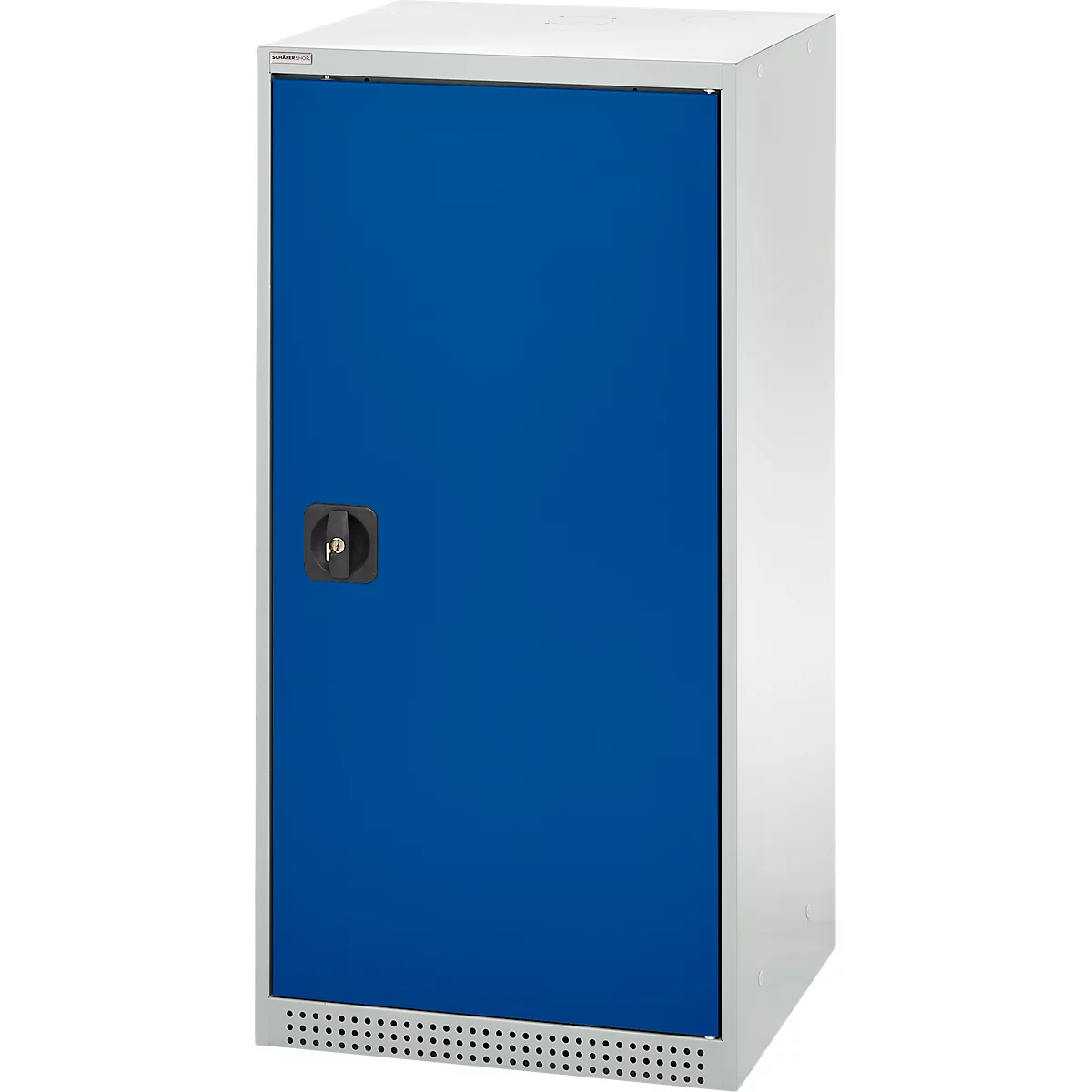 Schäfer Shop Genius draaideurkast FS, staal, met ventilatieopeningen, B 545 x D 420 x H 1105 mm, 3 OH, lichtgrijs RAL 7035/ gentiaanblauw RAL 5010, tot 250 kg