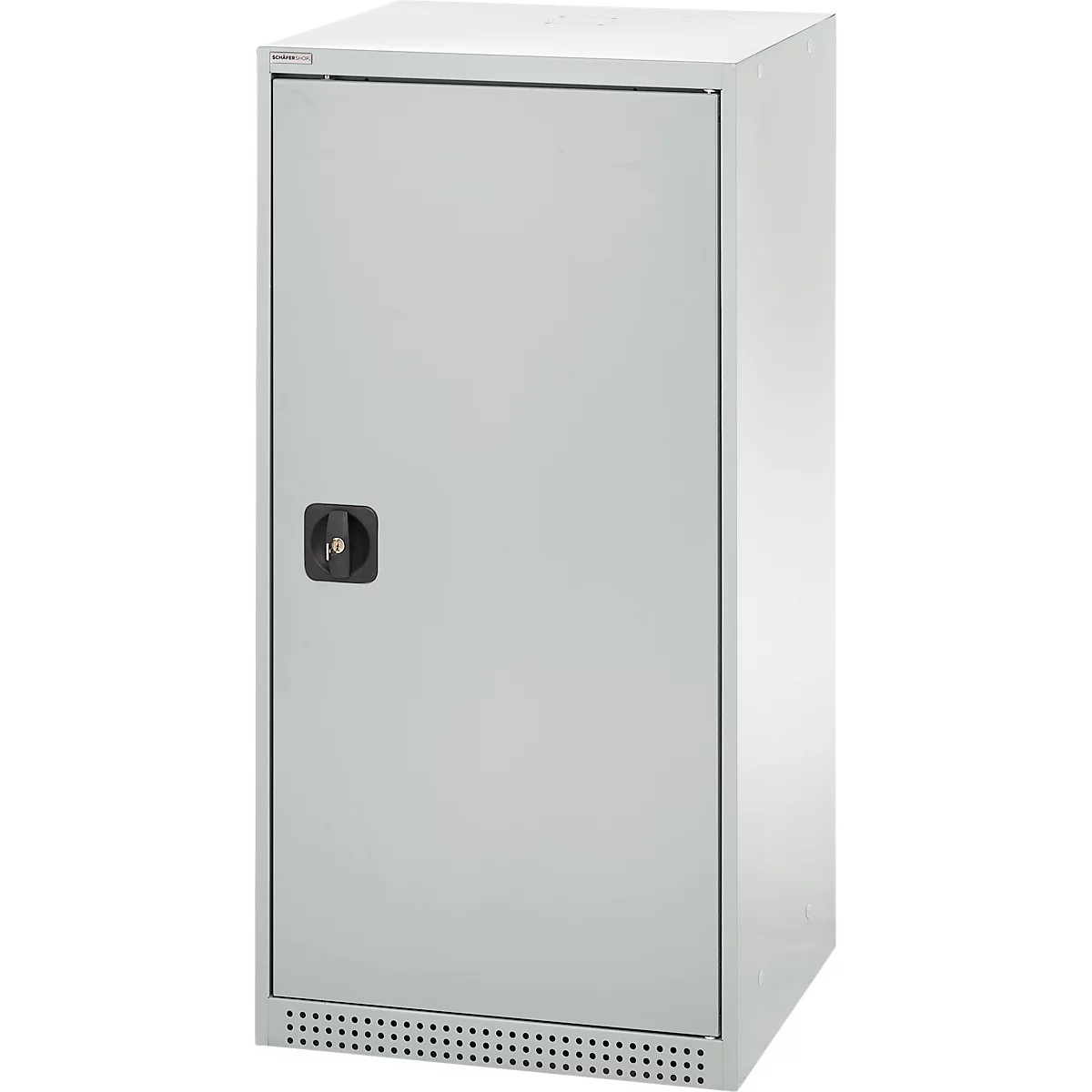 Schäfer Shop Genius draaideurkast FS, staal, met ventilatieopeningen, B 545 x D 420 x H 1105 mm, 3 OH, lichtgrijs RAL 7035/lichtgrijs RAL 7035, tot 250 kg