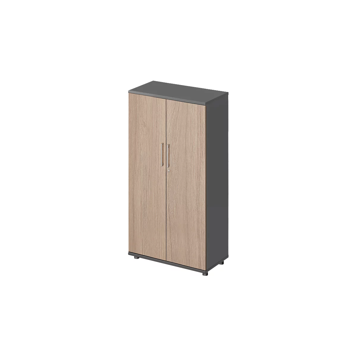 Schäfer Shop Genius draaideurkast TETRIS WOOD, 4 OH, hoogte incl. glijders, B 800 mm, grafiet/eiken