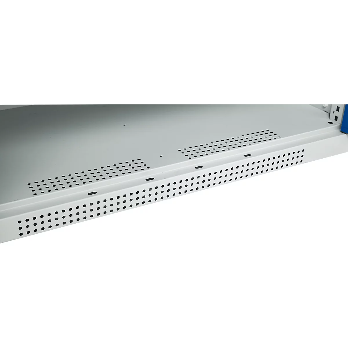 Schäfer Shop Genius dubbeldeurskast FS, staal, met ventilatiegaten, B 1055 x D 520 x H 1105 mm, 3 OH, lichtgrijs/ gentiaanblauw, tot 300 kg