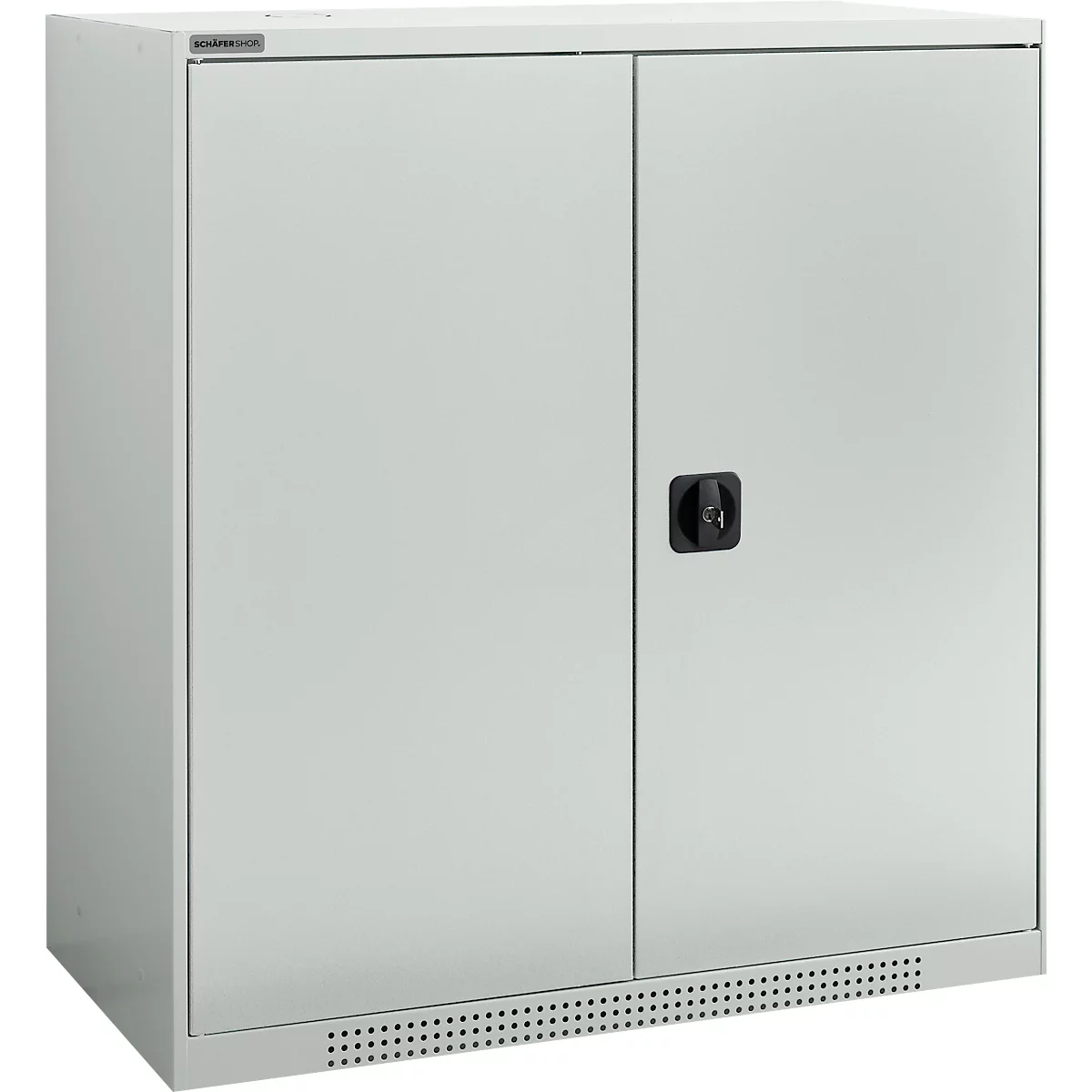 Schäfer Shop Genius dubbeldeurskast FS, staal, met ventilatiegaten, B 1055 x D 520 x H 1105 mm, 3 OH, lichtgrijs/lichtgrijs, tot 300 kg