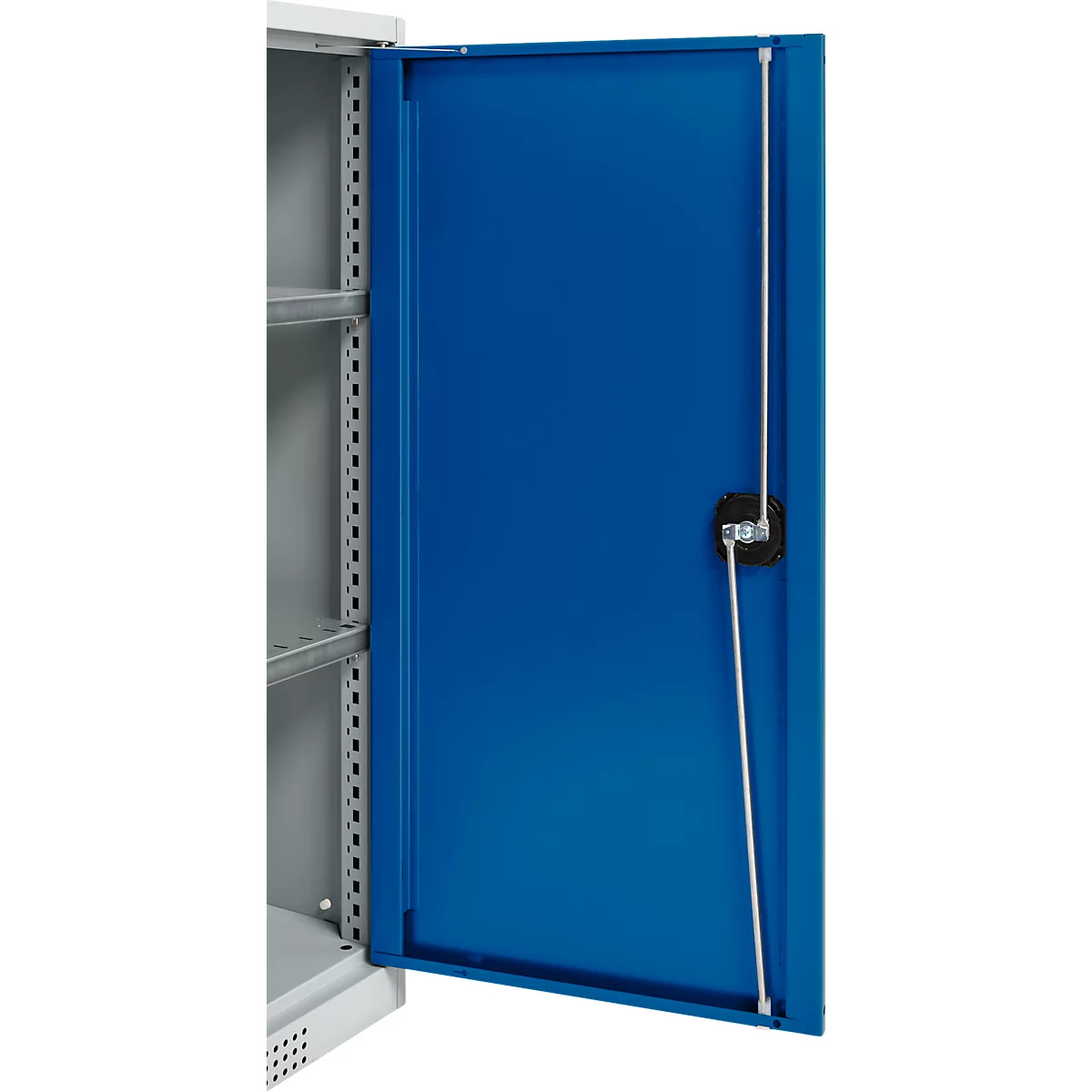 Schäfer Shop Genius dubbeldeurskast FS, staal, met ventilatiegaten, B 1055 x D 520 x H 1105 mm, 3 OH, witaluminium/ gentiaanblauw, tot 300 kg