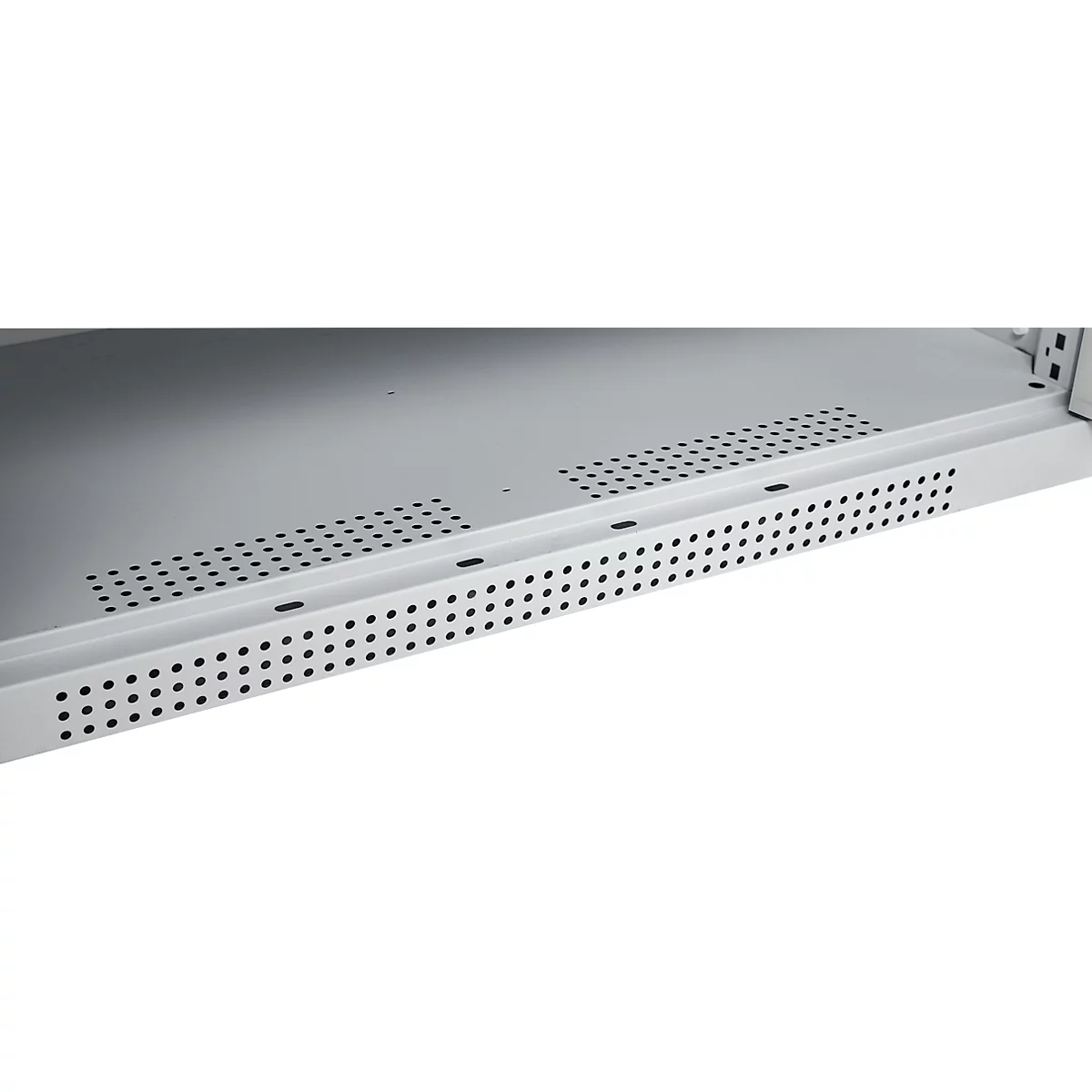 Schäfer Shop Genius dubbeldeurskast FS, staal, met ventilatiegaten, B 1055 x D 520 x H 1105 mm, 3 OH, witaluminium/wit-aluminium, tot 300 kg