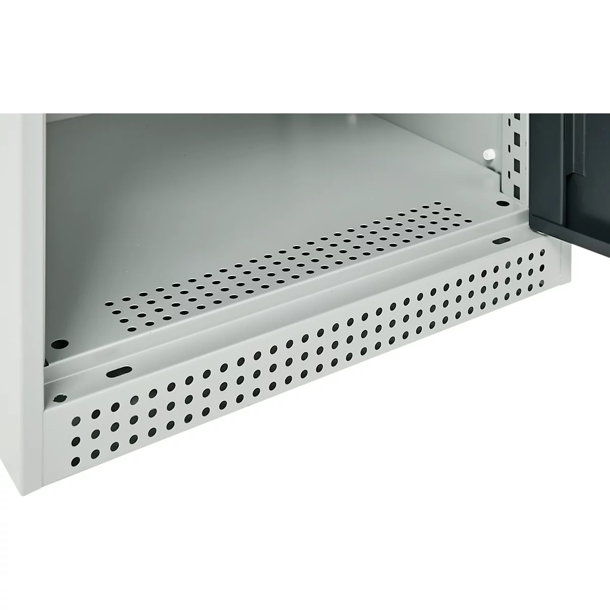 Schäfer Shop Genius dubbeldeurskast FS, staal, met ventilatiegaten, B 545 x D 520 x H 1105 mm, 3 OH, lichtgrijs/antracietgrijs, tot 150 kg