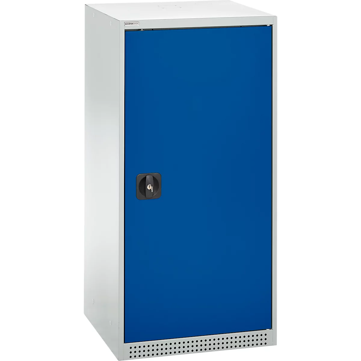 Schäfer Shop Genius dubbeldeurskast FS, staal, met ventilatiegaten, B 545 x D 520 x H 1105 mm, 3 OH, lichtgrijs/ gentiaanblauw, tot 150 kg
