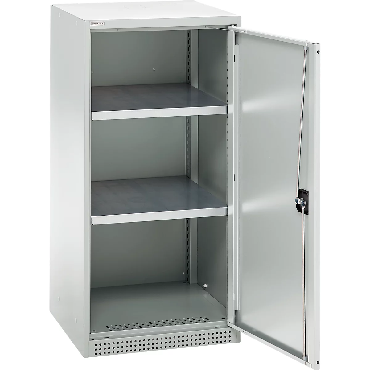 Schäfer Shop Genius dubbeldeurskast FS, staal, met ventilatiegaten, B 545 x D 520 x H 1105 mm, 3 OH, lichtgrijs/lichtgrijs, tot 150 kg