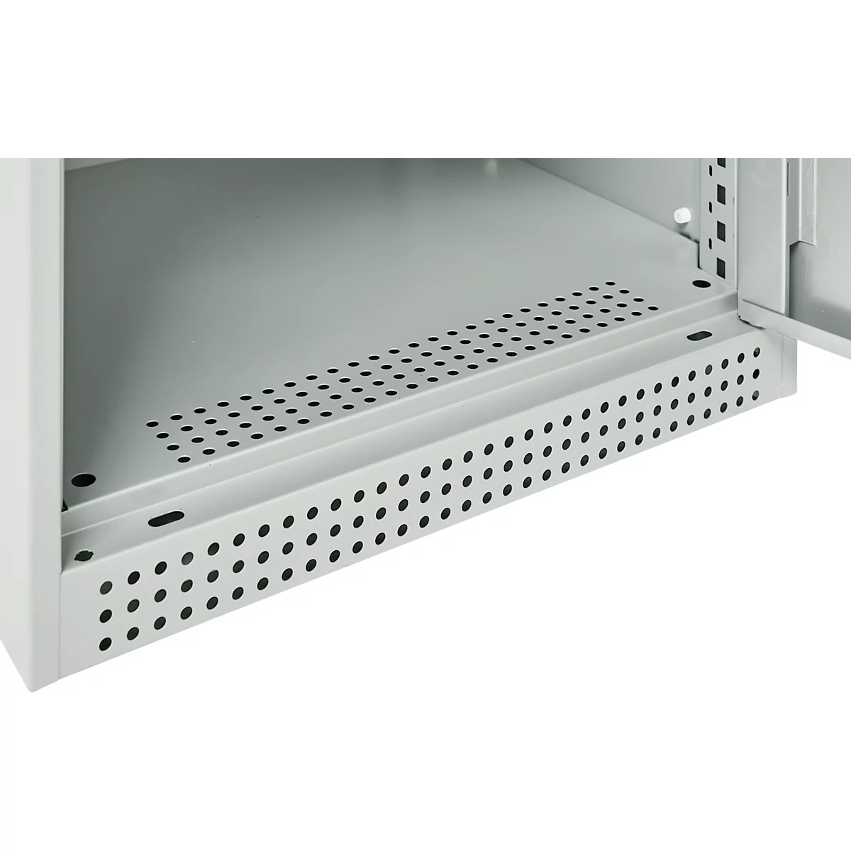 Schäfer Shop Genius dubbeldeurskast FS, staal, met ventilatiegaten, B 545 x D 520 x H 1105 mm, 3 OH, lichtgrijs/lichtgrijs, tot 150 kg