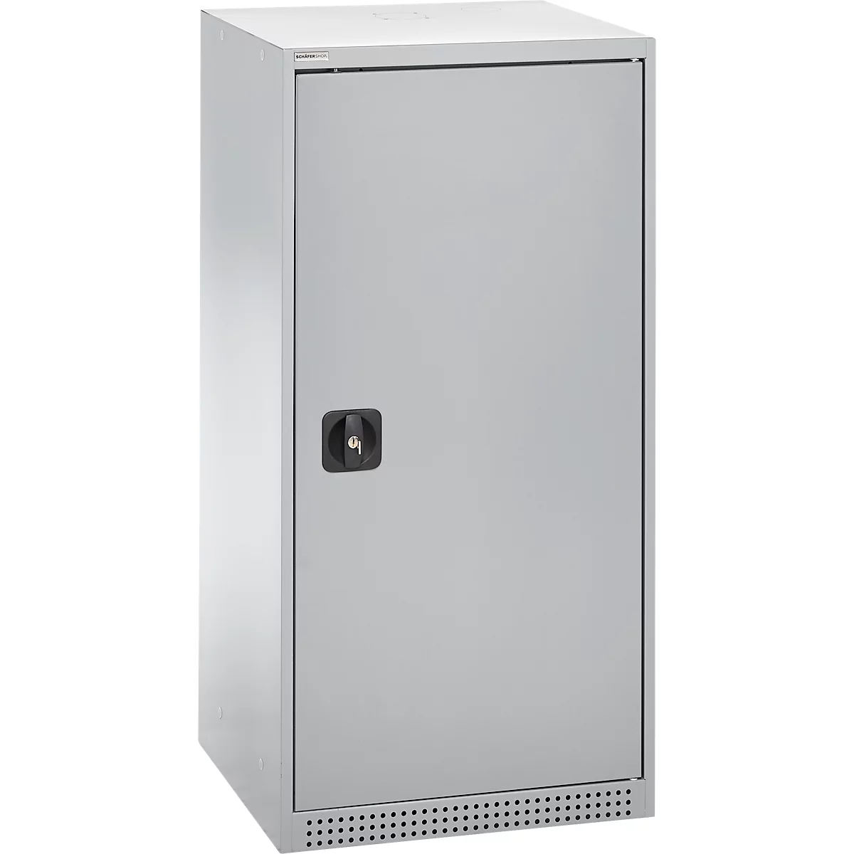 Schäfer Shop Genius dubbeldeurskast FS, staal, met ventilatiegaten, B 545 x D 520 x H 1105 mm, 3 OH, witaluminium/wit-aluminium, tot 150 kg