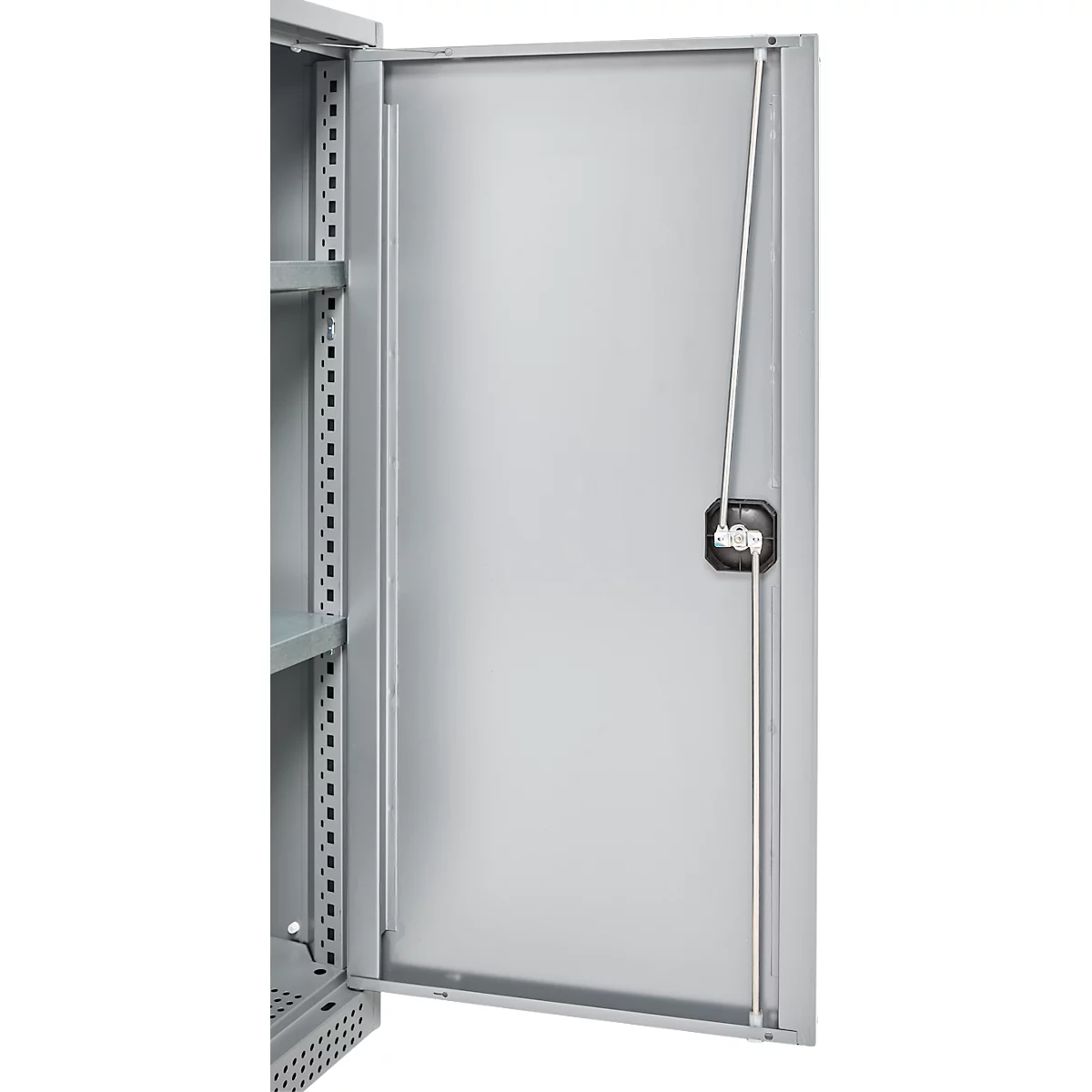 Schäfer Shop Genius dubbeldeurskast FS, staal, met ventilatiegaten, B 545 x D 520 x H 1105 mm, 3 OH, witaluminium/wit-aluminium, tot 150 kg