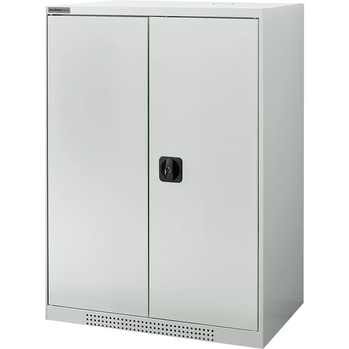 Schäfer Shop Genius dubbeldeurskast FS, staal, met ventilatiegaten, B 810 x D 520 x H 1105 mm, 3 OH, lichtgrijs/lichtgrijs, tot 180 kg