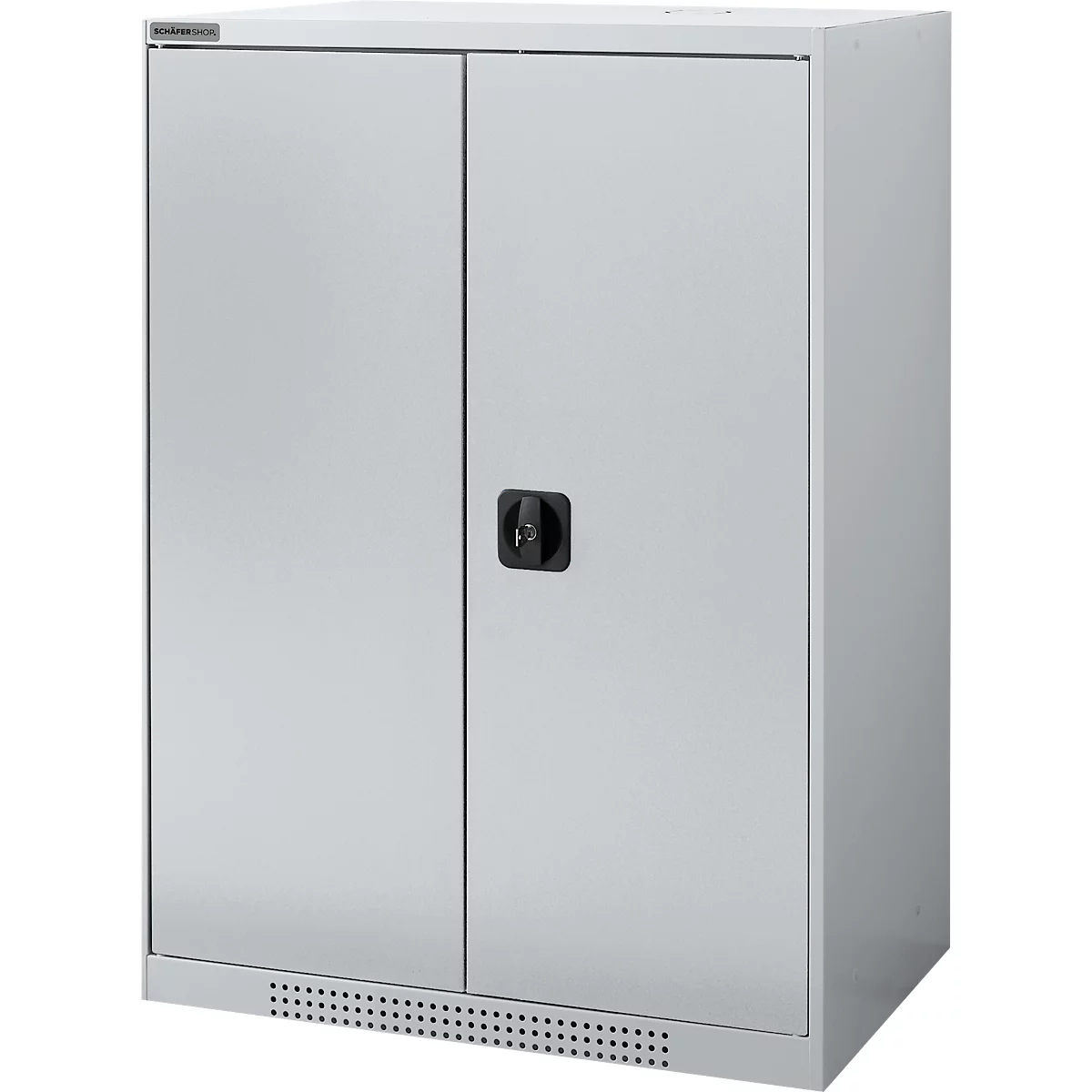 Schäfer Shop Genius dubbeldeurskast FS, staal, met ventilatiegaten, B 810 x D 520 x H 1105 mm, 3 OH, witaluminium/wit-aluminium, tot 180 kg