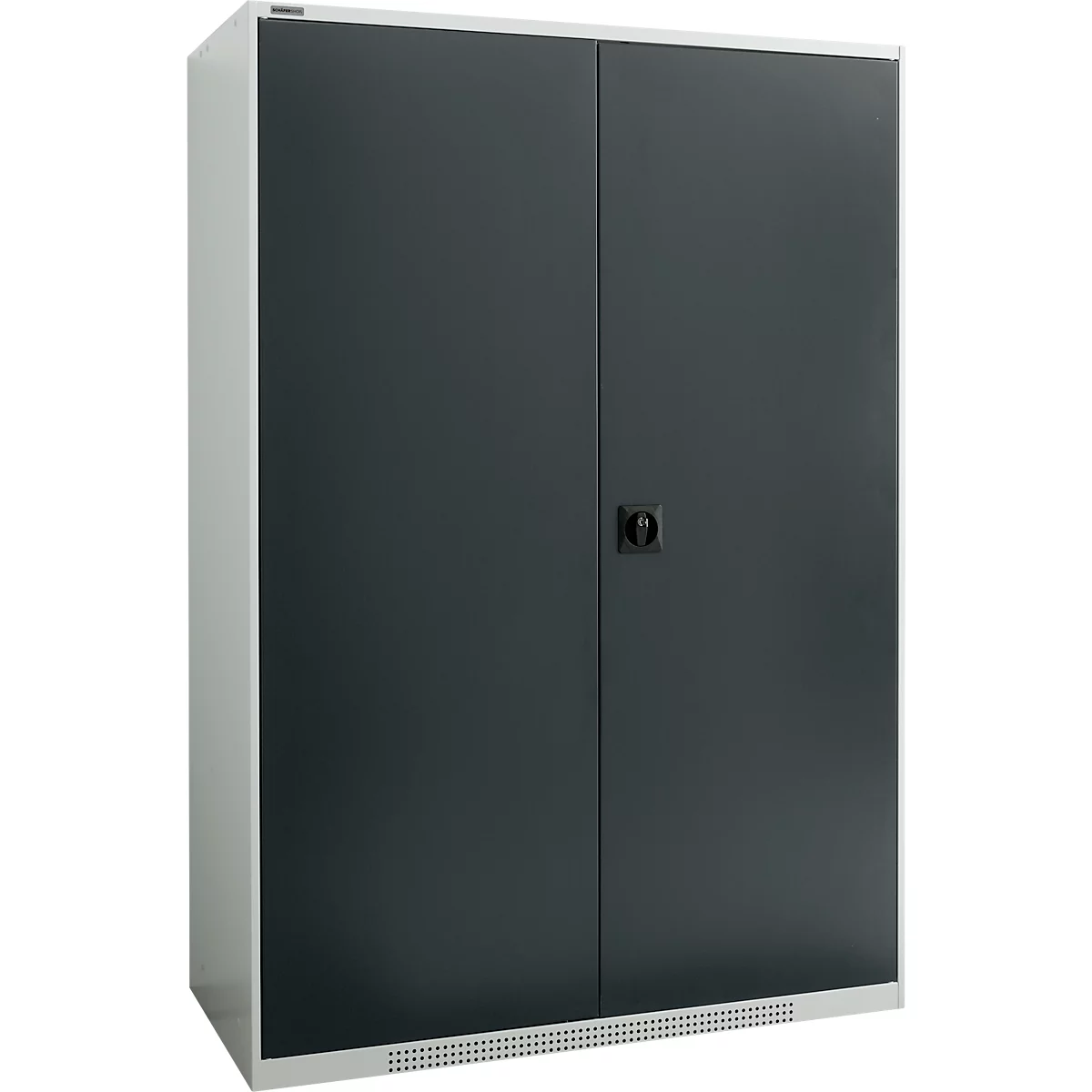 Schäfer Shop Genius dubbeldeurskast FS, staal, met ventilatieopeningen, B 1343 x D 620 x H 1950 mm, 5 OH, lichtgrijs/antracietgrijs, tot 750 kg 