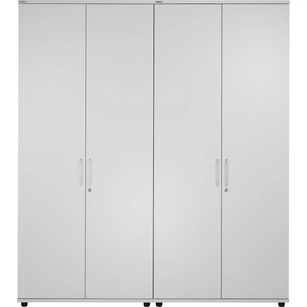 Schäfer Shop Genius dubbeldeurskast TETRIS WOOD, incl. glijders, B 1000 x D 421 x H 2270 mm (6 OH), lichtgrijs, 2 st.