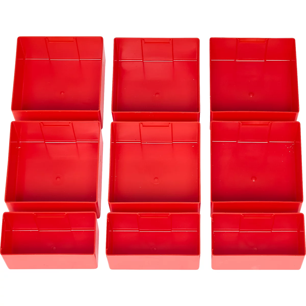 Schäfer Shop Genius Einsatzkasten-Set für FS Putzmittel- und Materialschränke, ABS-Kunststoff, rot, 9-teilig
