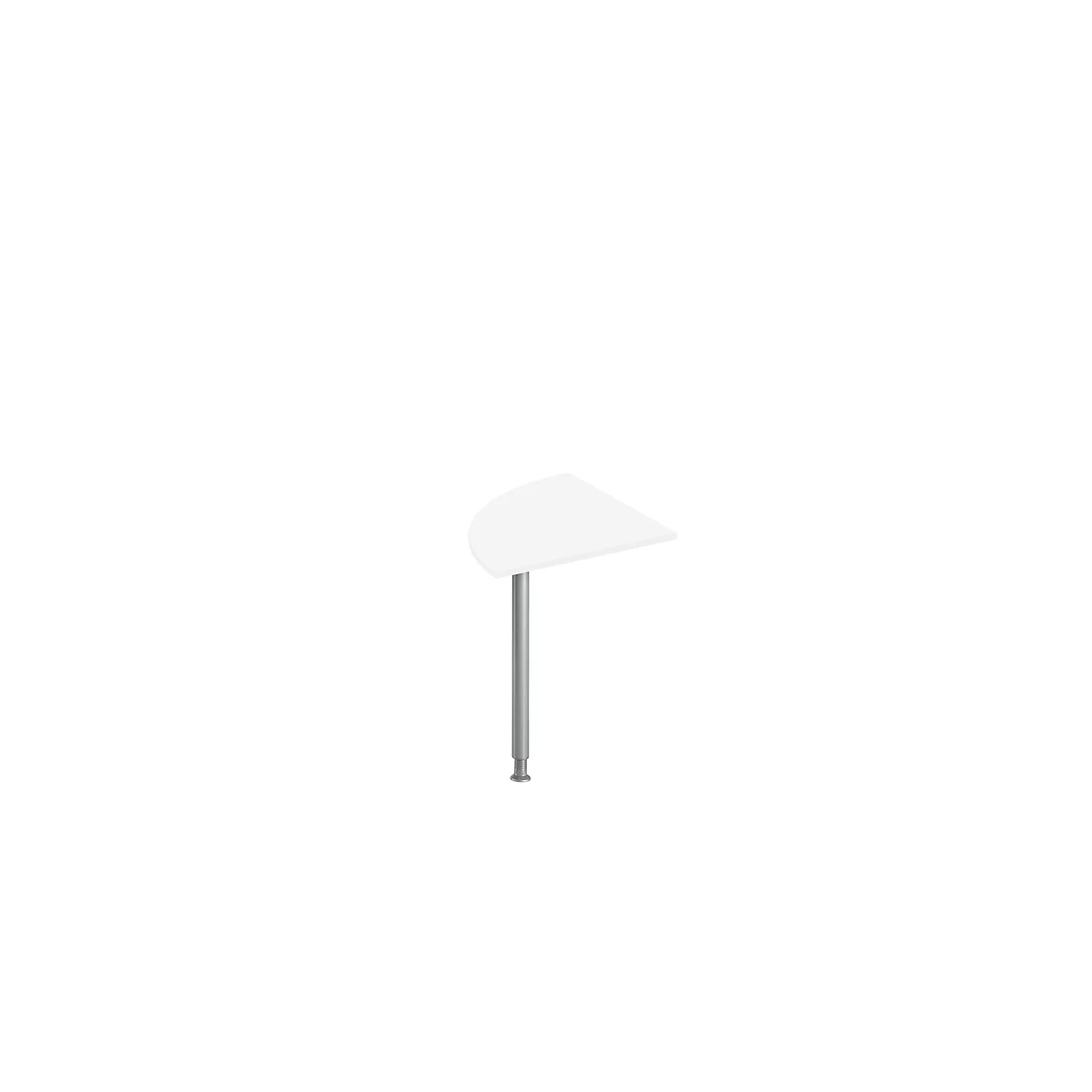 Schäfer Shop Genius Elément de structure table de réunion, ¼-cercle, 800 x 800 mm, blanc 