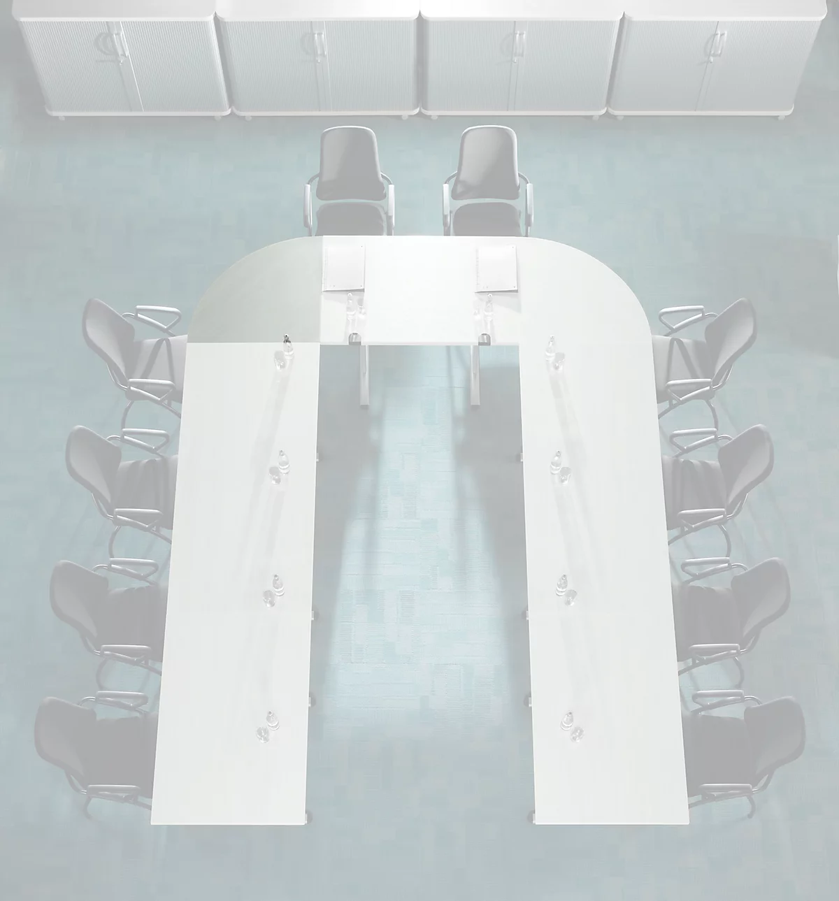 Schäfer Shop Genius Elemento adicional mesa de reuniones, 1/4 de círculo, 800 x 800 mm, gris luminoso 