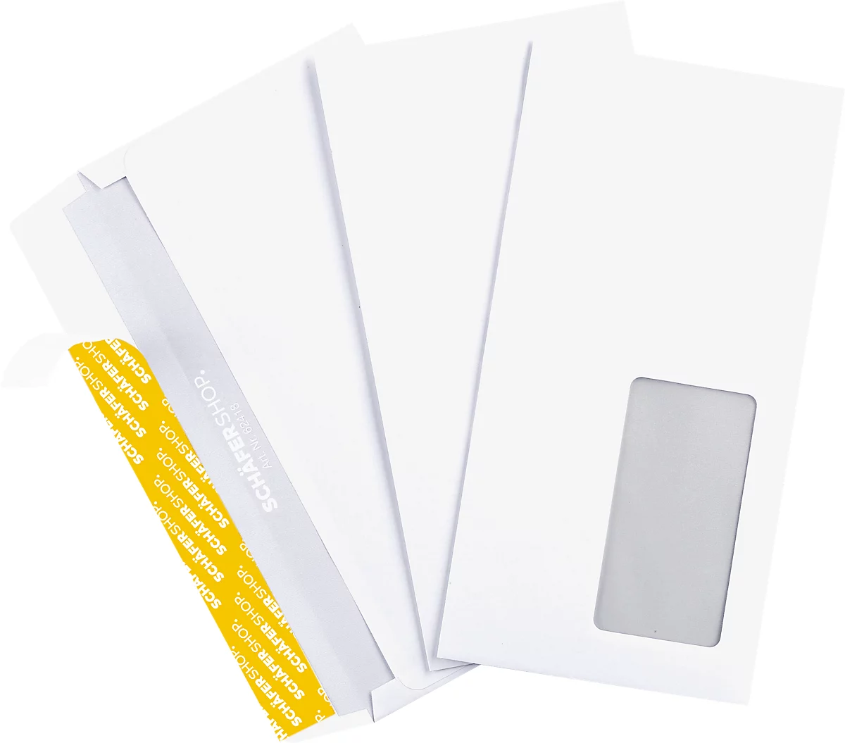 Schäfer Shop Genius Enveloppes avec bande autocollante, 110 x 220 mm (DL), avec fenêtre, 1000 pièces