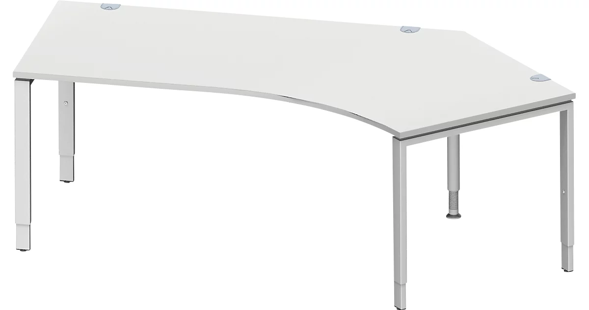 Schäfer Shop Genius escritorio angular MODENA FLEX 135°, extensión derecha, ancho 2165 mm, gris claro