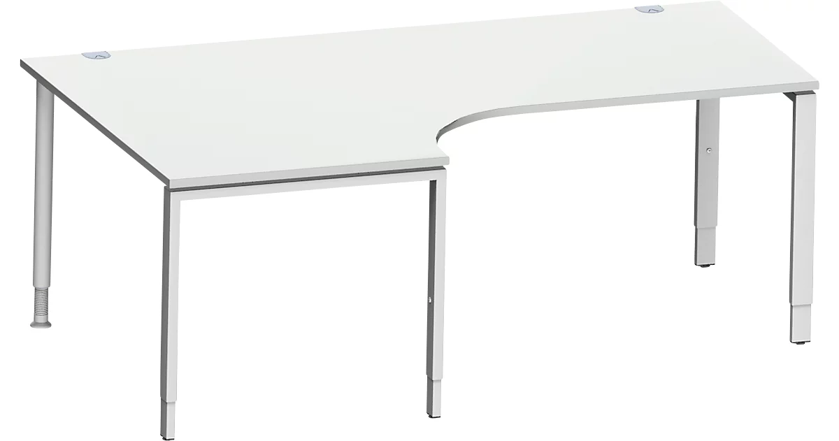 Schäfer Shop Genius escritorio angular MODENA FLEX 90°, fijación a la izquierda, ancho 2000 mm, gris claro
