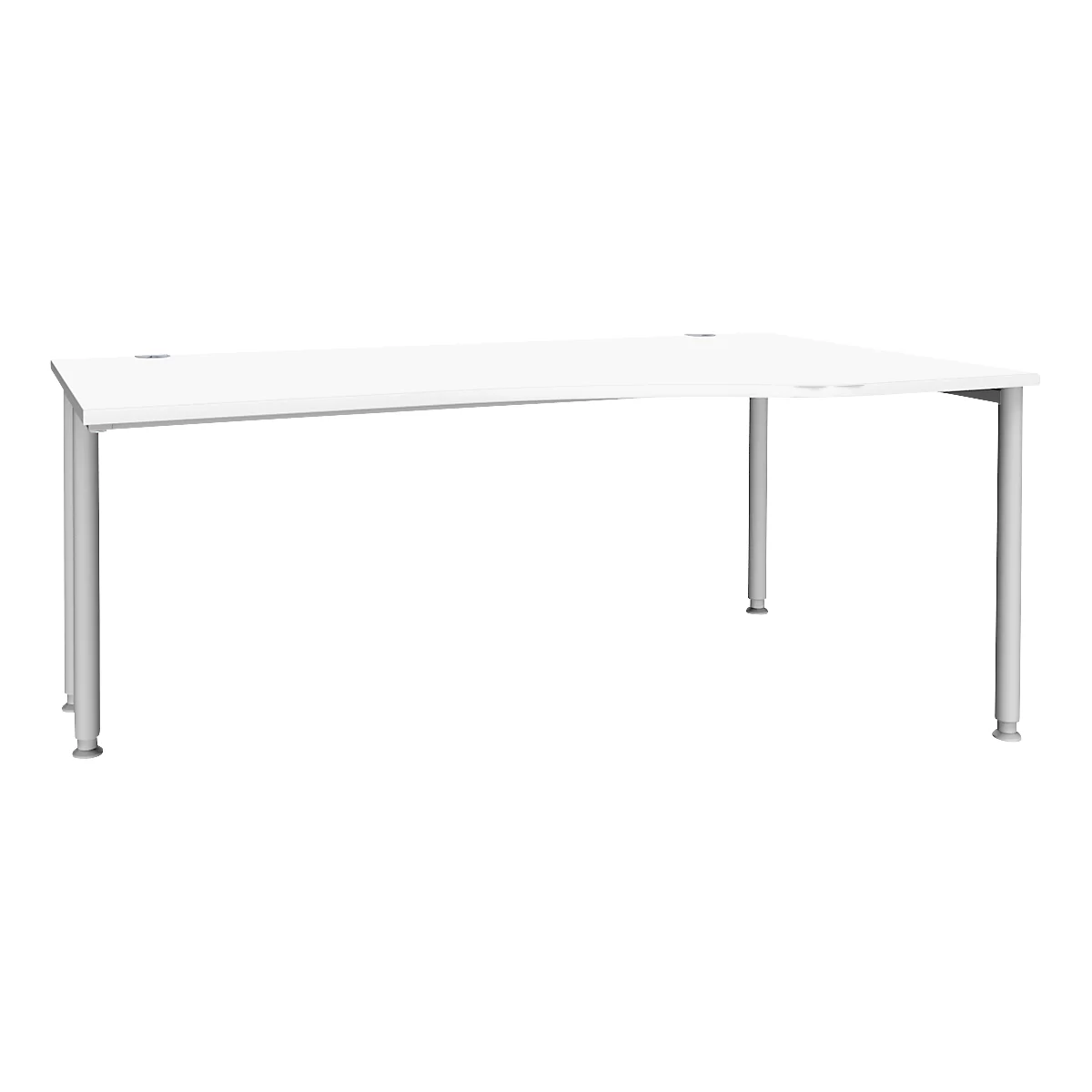 Schäfer Shop Genius escritorio de forma libre MODENA FLEX, extensión derecha, aluminio blanco/blanco